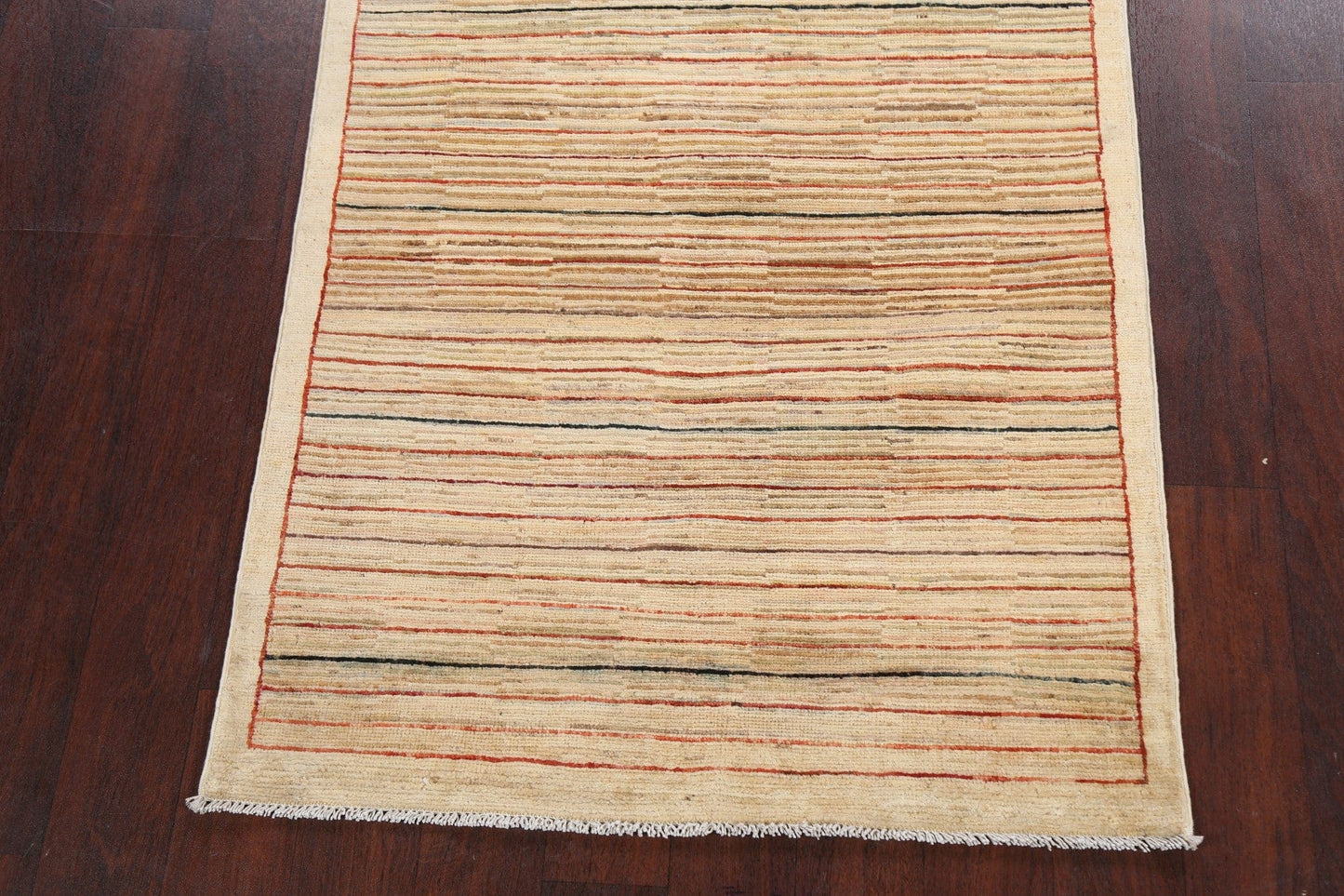 Modern Stripe Gabbeh Kashkoli Oriental Runner Rug 3x7