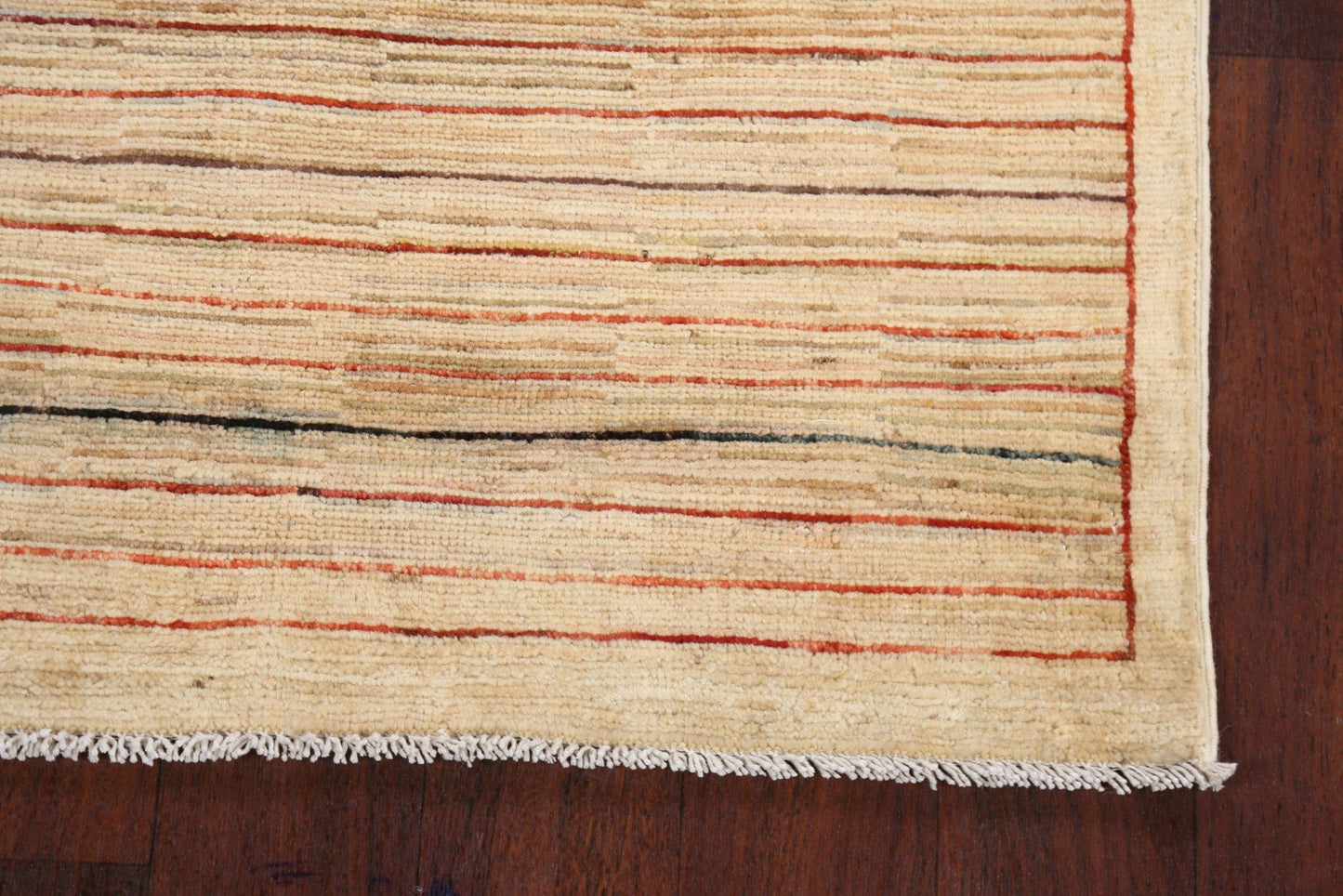 Modern Stripe Gabbeh Kashkoli Oriental Runner Rug 3x7