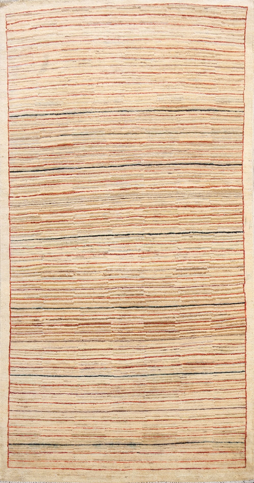 Modern Stripe Gabbeh Kashkoli Oriental Runner Rug 3x7