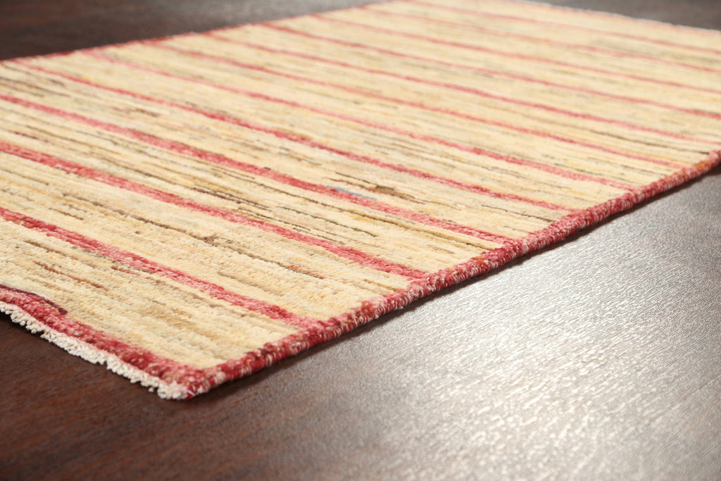 Modern Stripe Gabbeh Kashkoli Oriental Area Rug 3x5