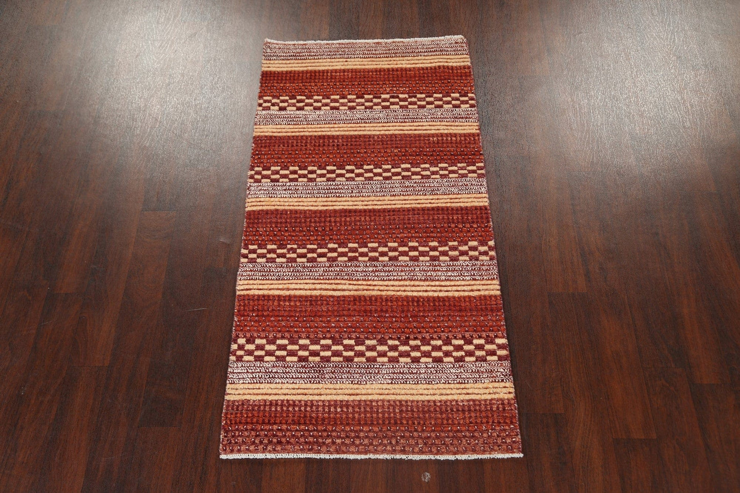 Checkered Stripe Gabbeh Kashkoli Oriental Area Rug 3x6