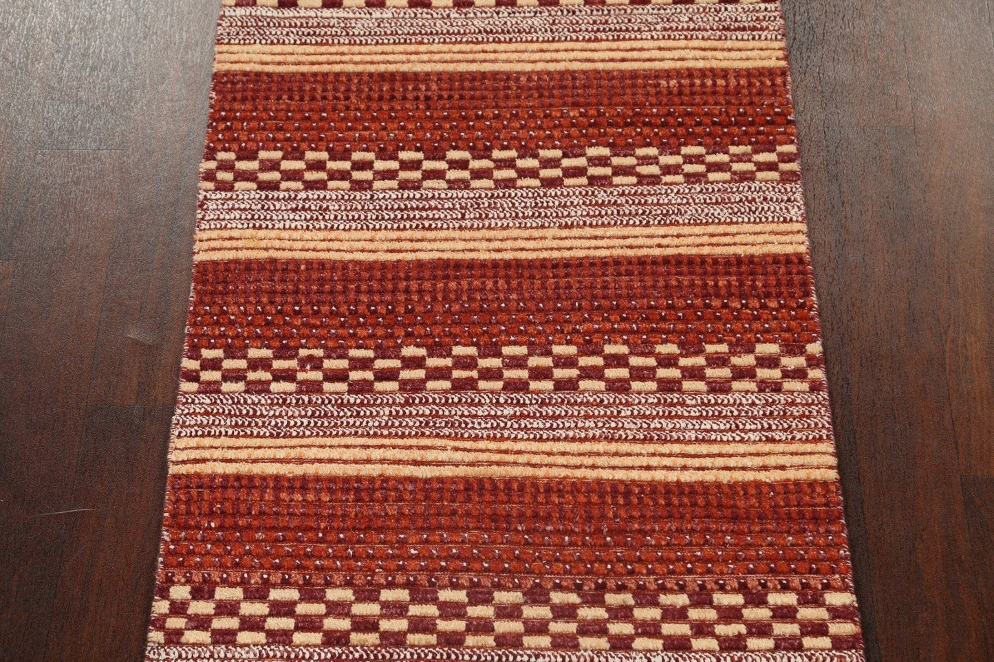 Checkered Stripe Gabbeh Kashkoli Oriental Area Rug 3x6