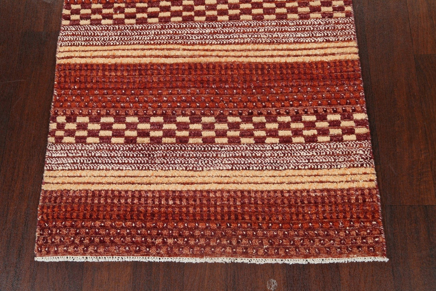 Checkered Stripe Gabbeh Kashkoli Oriental Area Rug 3x6