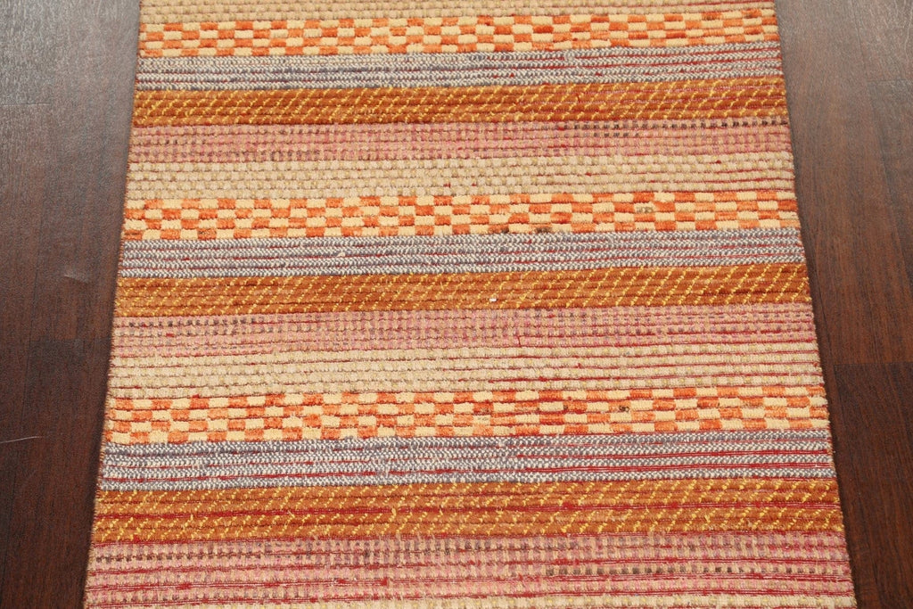 Checkered Stripe Gabbeh Kashkoli Oriental Area Rug 3x5