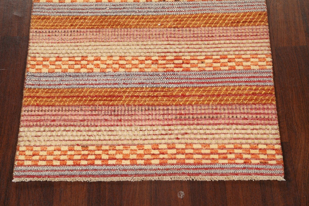 Checkered Stripe Gabbeh Kashkoli Oriental Area Rug 3x5