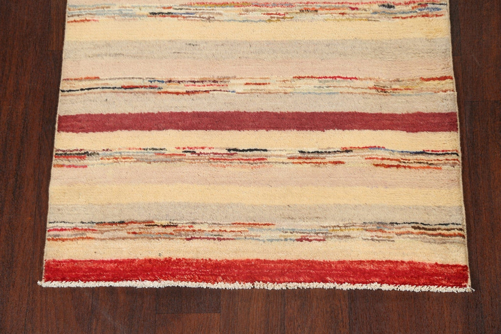 Modern Gabbeh Kashkoli Oriental Area Rug 3x4