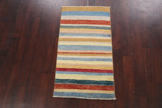 Modern Stripe Gabbeh Kashkoli Oriental Area Rug 2x4