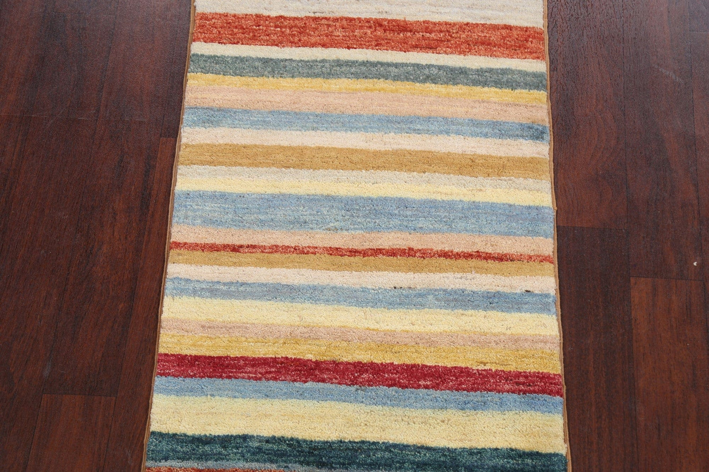 Modern Stripe Gabbeh Kashkoli Oriental Area Rug 2x4