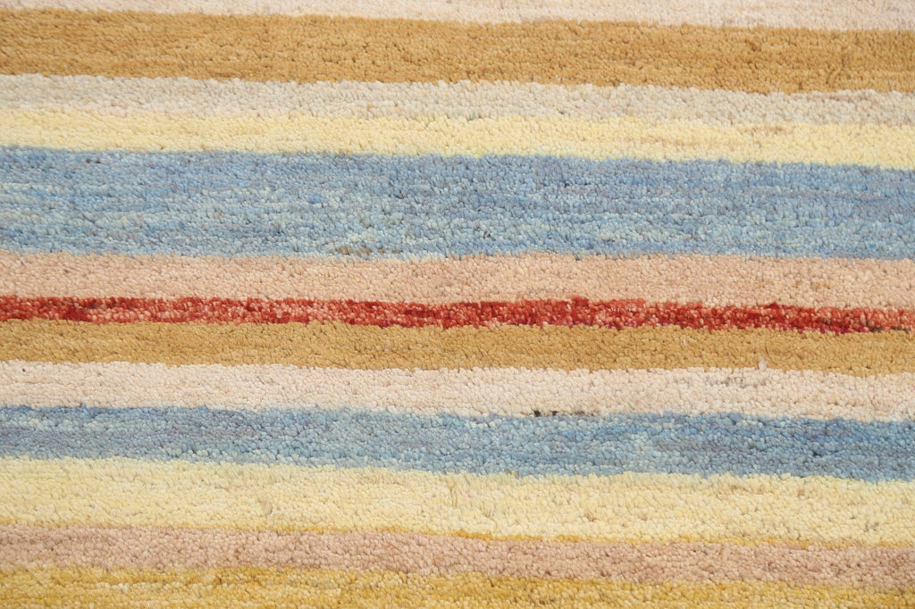 Modern Stripe Gabbeh Kashkoli Oriental Area Rug 2x4