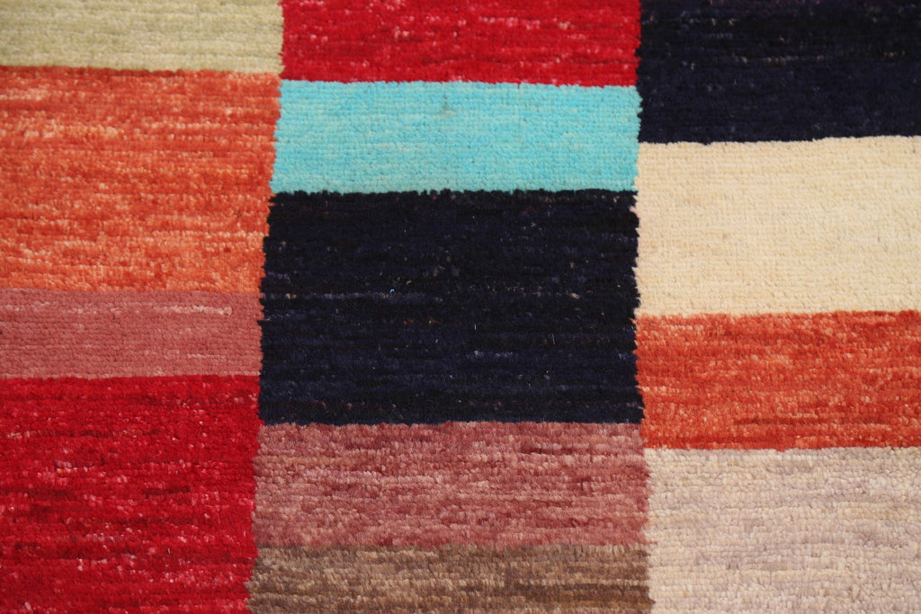 Modern Square Gabbeh Kashkoli Oriental Area Rug 3x3