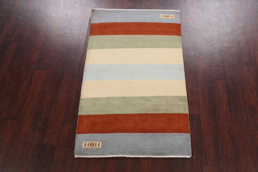 Modern Gabbeh Kashkoli Oriental Area Rug 3x5