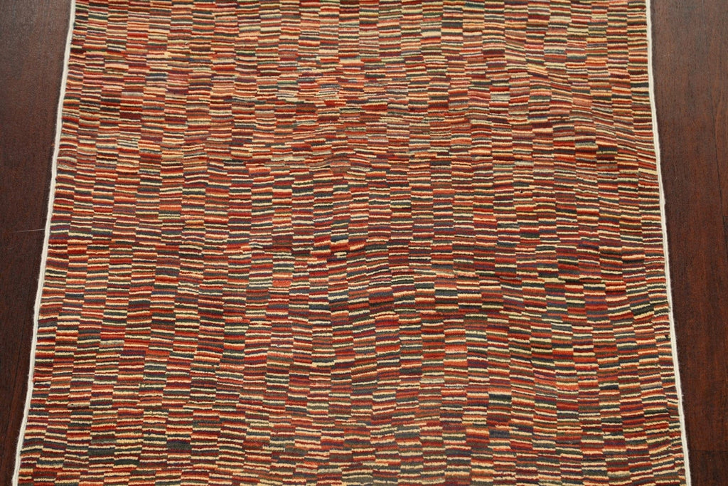 Modern Gabbeh Kashkoli Oriental Area Rug 4x5