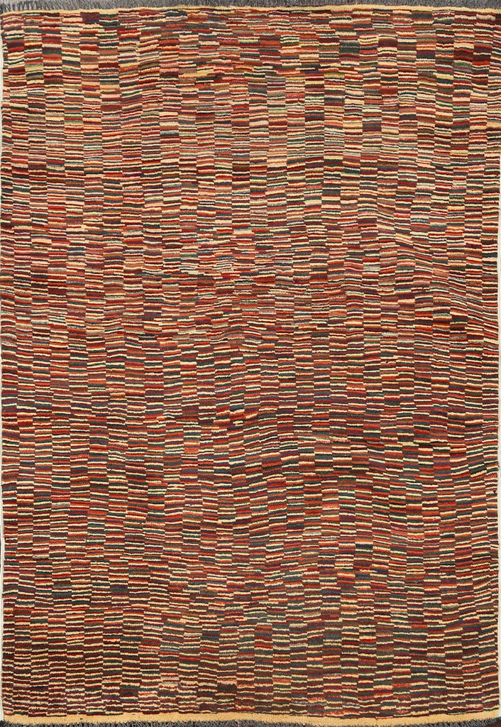 Modern Gabbeh Kashkoli Oriental Area Rug 4x5