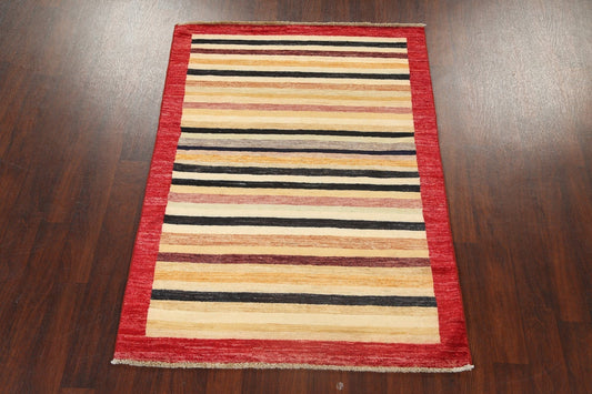 Modern Gabbeh Kashkoli Oriental Area Rug 4x6