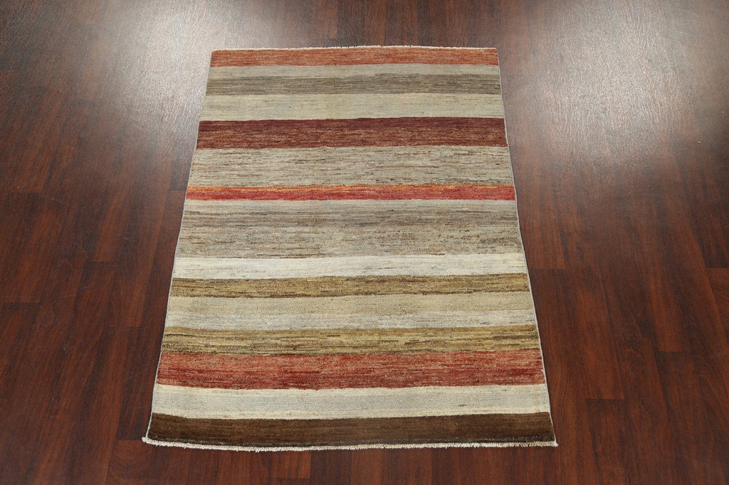 Stripe Modern Gabbeh Kashkoli Oriental Area Rug 4x6