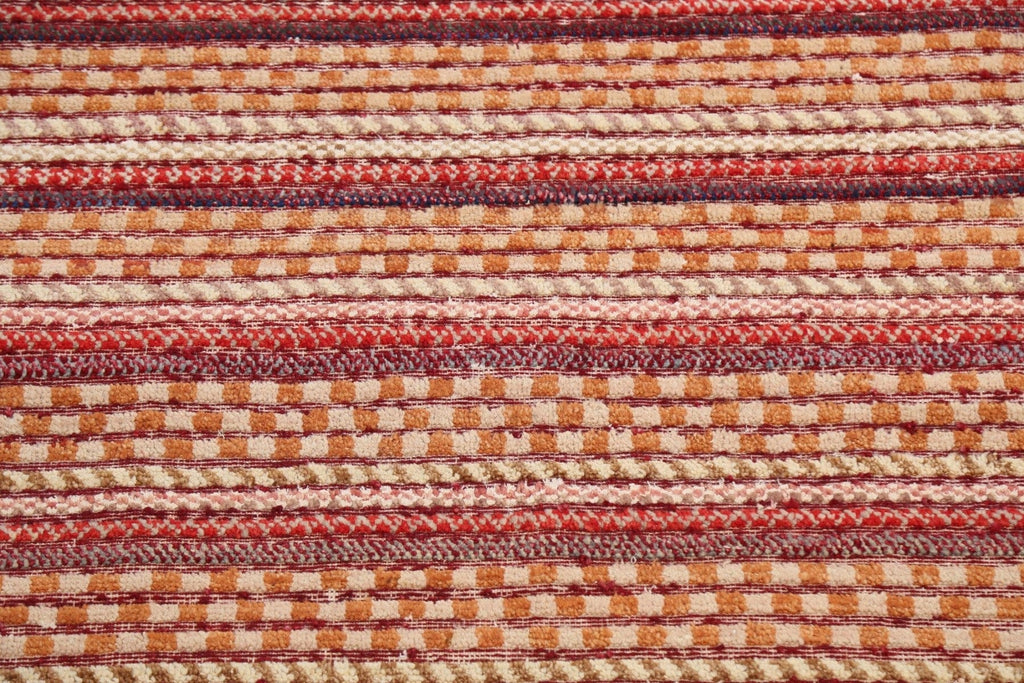 Checkered Stripe Gabbeh Kashkoli Oriental Area Rug 4x6