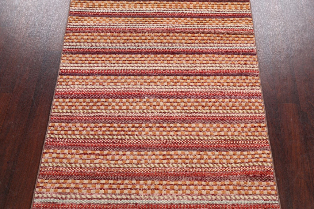 Checkered Stripe Gabbeh Kashkoli Oriental Area Rug 4x6