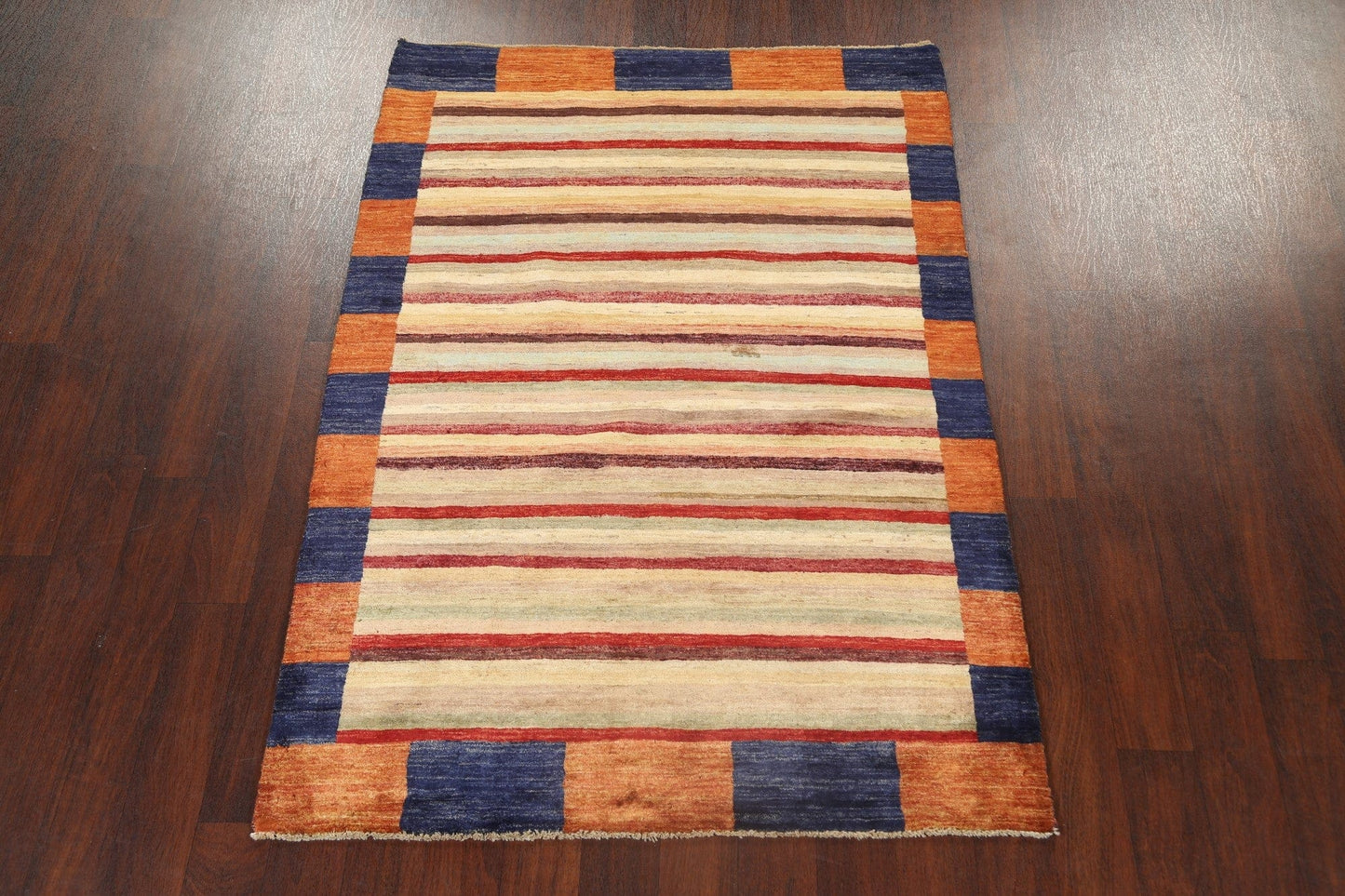 Stripe Modern Gabbeh Kashkoli Oriental Area Rug 4x6