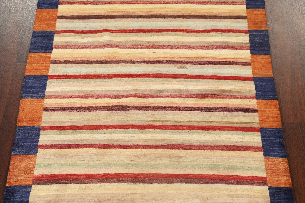 Stripe Modern Gabbeh Kashkoli Oriental Area Rug 4x6