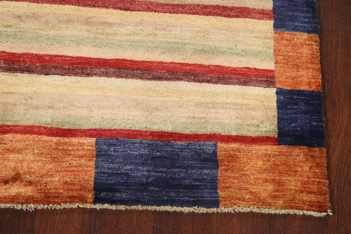 Stripe Modern Gabbeh Kashkoli Oriental Area Rug 4x6