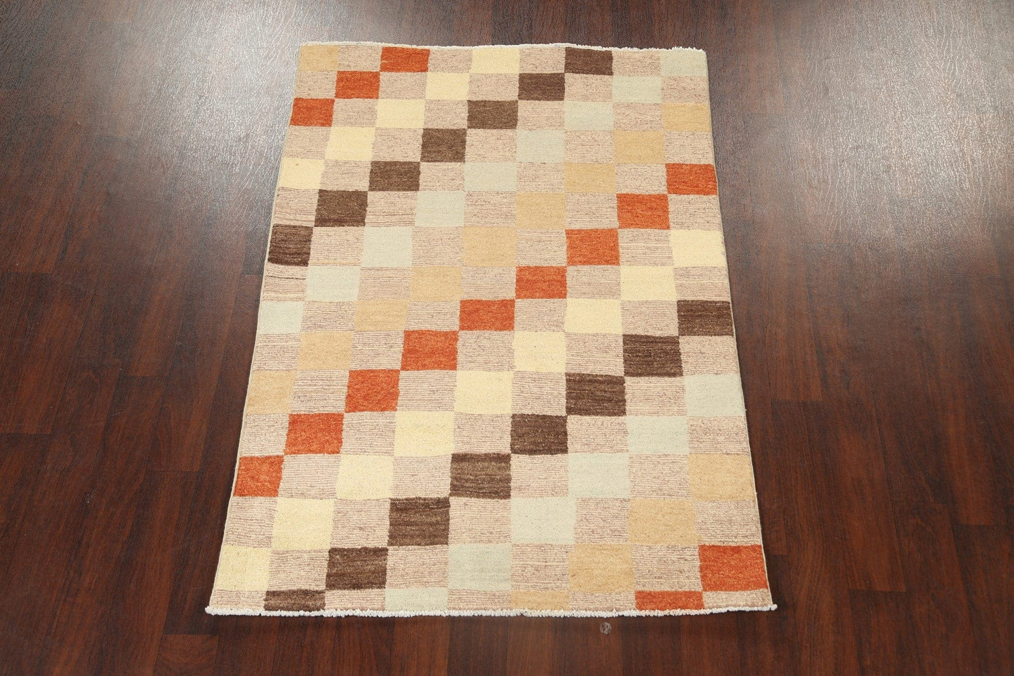 Checkered Modern Gabbeh Kashkoli Oriental Area Rug 4x6