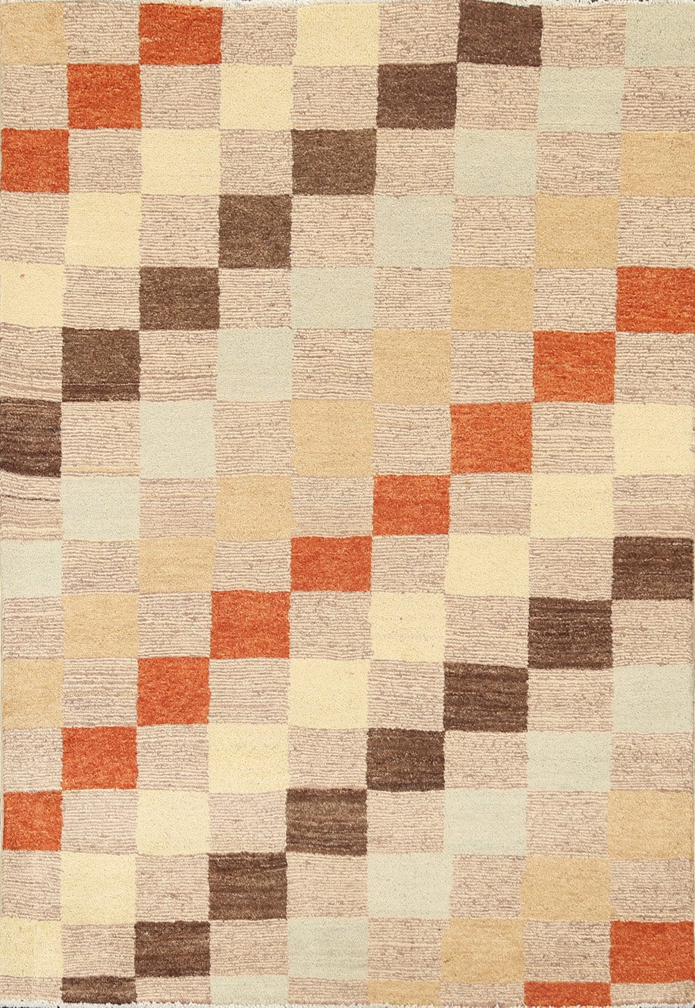 Checkered Modern Gabbeh Kashkoli Oriental Area Rug 4x6