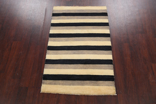 Modern Stripe Gabbeh Kashkoli Oriental Area Rug 3x5