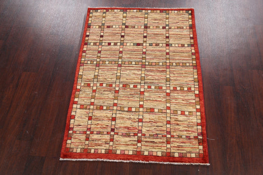 Geometric Gabbeh Kashkoli Oriental Area Rug 4x5