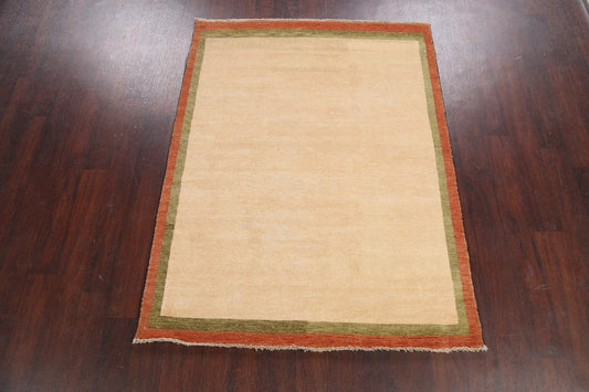 Bordered Gabbeh Kashkoli Oriental Area Rug 4x6