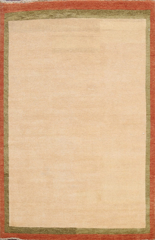 Bordered Gabbeh Kashkoli Oriental Area Rug 4x6