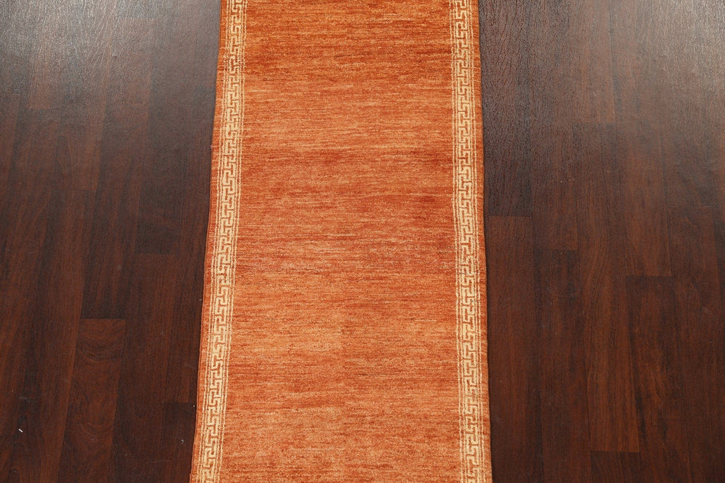 Bordered Gabbeh Kashkoli Oriental Runner Rug 3x10