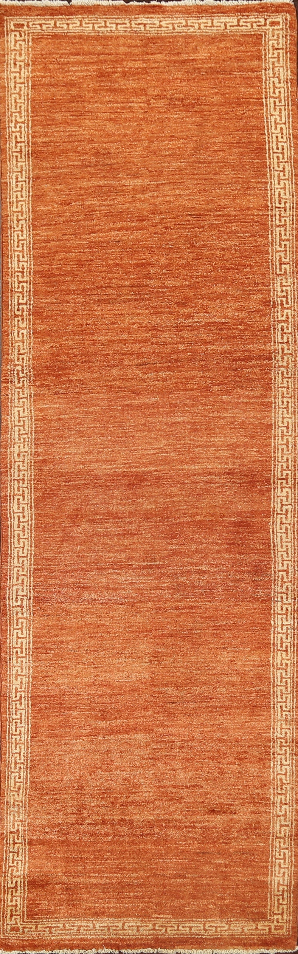 Bordered Gabbeh Kashkoli Oriental Runner Rug 3x10