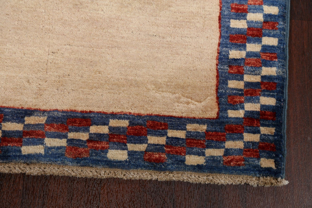 Modern Gabbeh Kashkoli Oriental Runner Rug 3x8