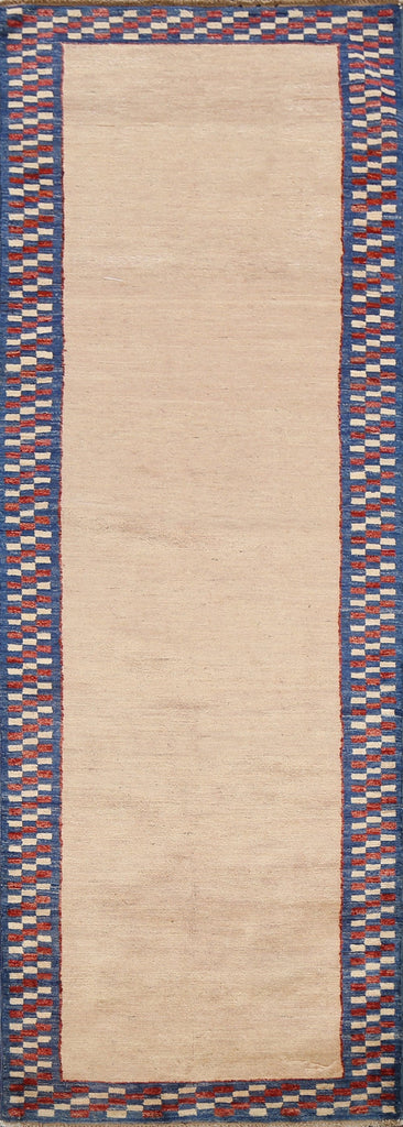 Modern Gabbeh Kashkoli Oriental Runner Rug 3x8