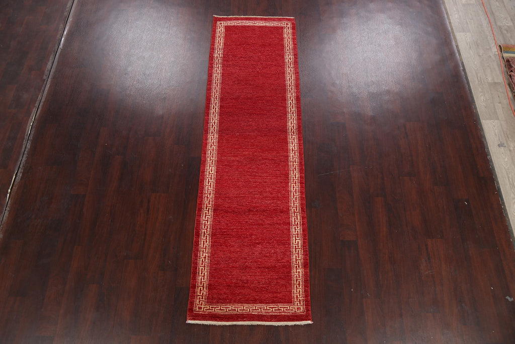 Bordered Gabbeh Kashkoli Oriental Runner Rug 3x9