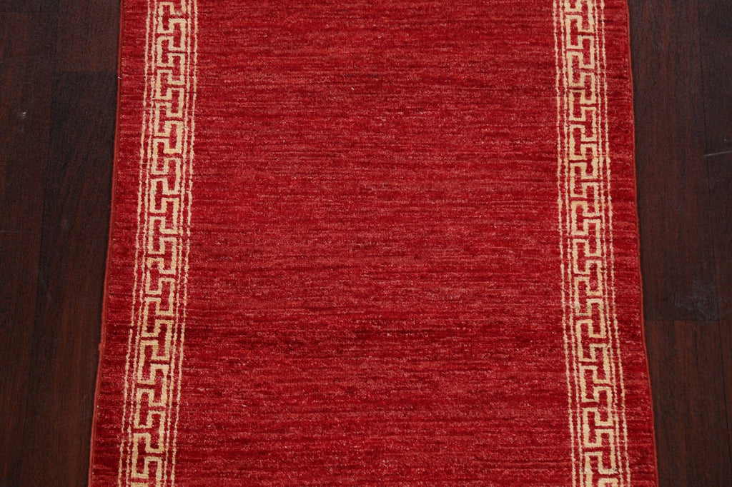 Bordered Gabbeh Kashkoli Oriental Runner Rug 3x9