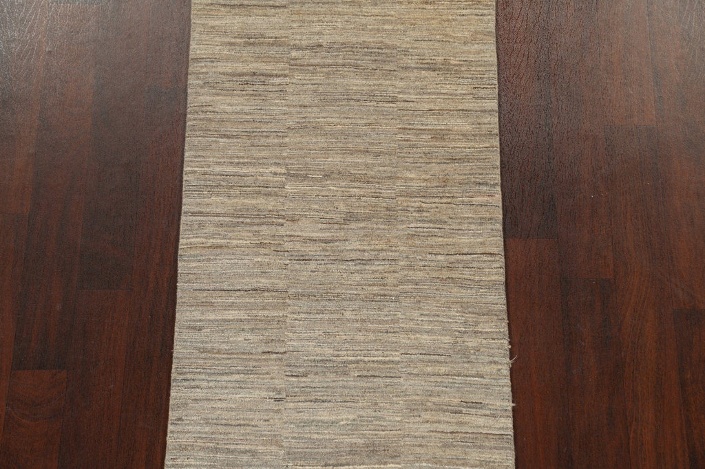 Modern Gabbeh Kashkoli Oriental Runner Rug 3x11