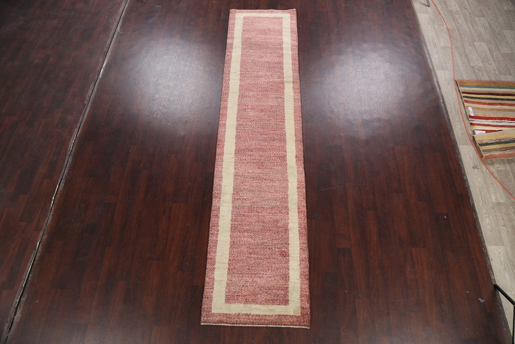 Modern Gabbeh Kashkoli Oriental Runner Rug 3x12