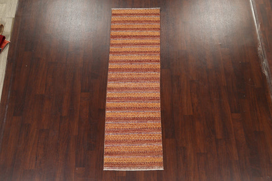 Stripe Gabbeh Kashkoli Oriental Runner Rug 2x8