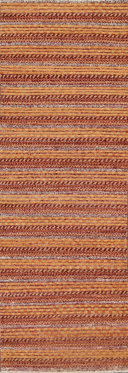 Stripe Gabbeh Kashkoli Oriental Runner Rug 2x8