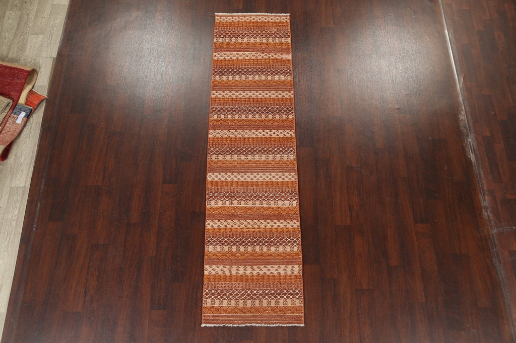 Geometric Gabbeh Kashkoli Oriental Runner Rug 3x10