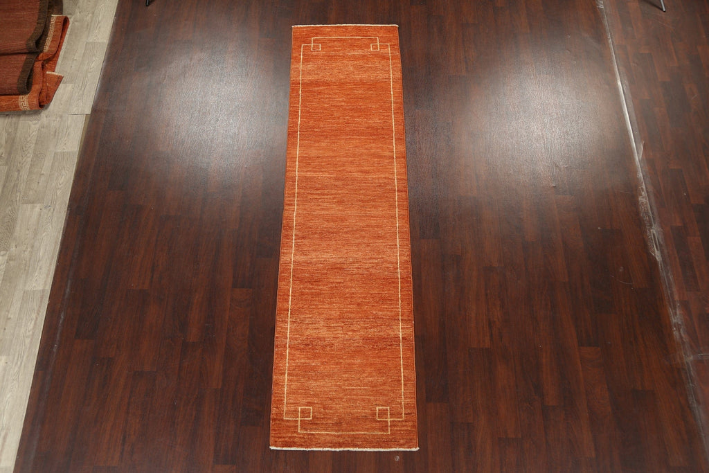 Bordered Gabbeh Kashkoli Oriental Runner Rug 3x10