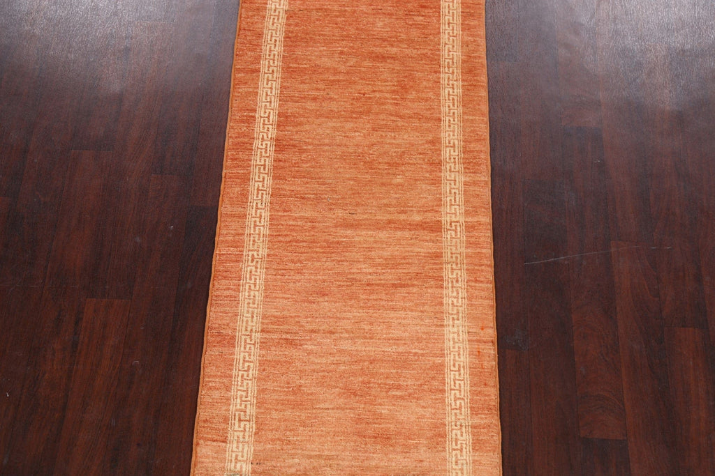 Bordered Gabbeh Kashkoli Oriental Runner Rug 3x9