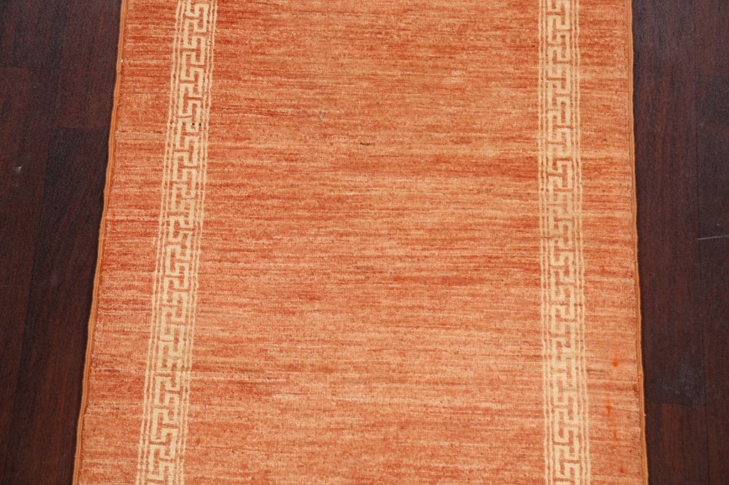 Bordered Gabbeh Kashkoli Oriental Runner Rug 3x9