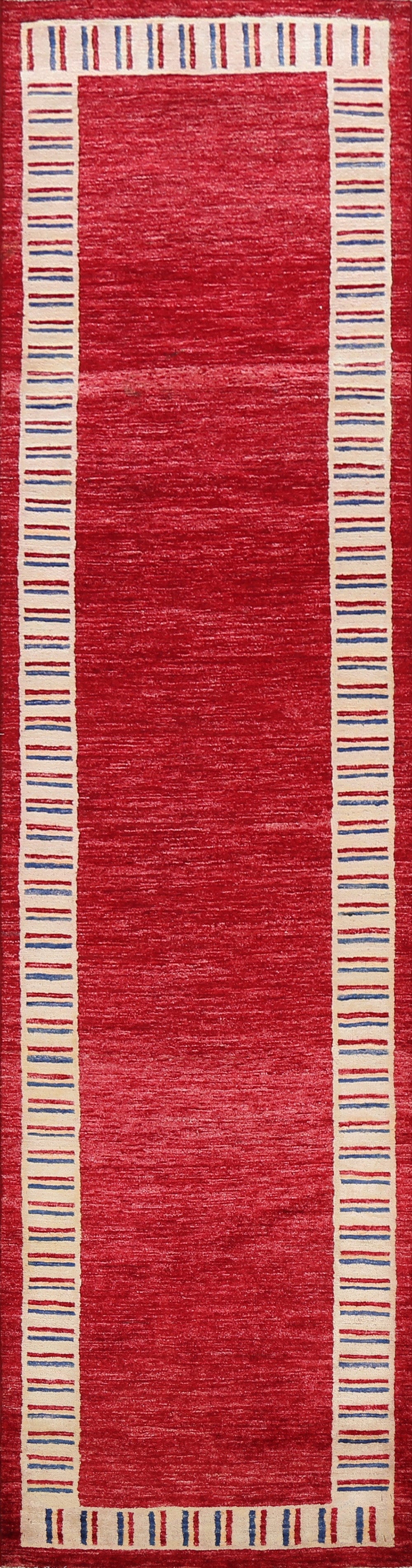 Bordered Gabbeh Kashkoli Oriental Runner Rug 3x10