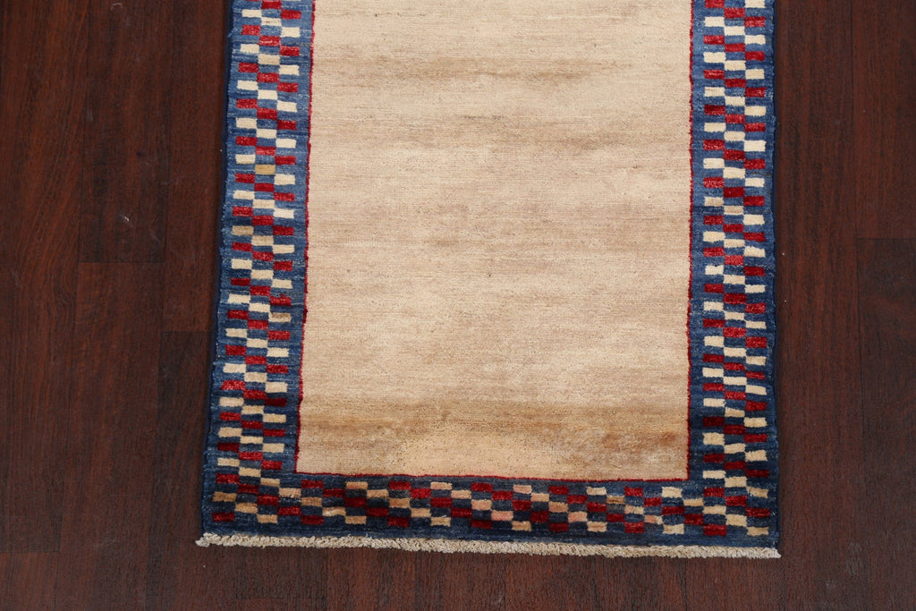 Modern Gabbeh Kashkoli Oriental Runner Rug 3x10