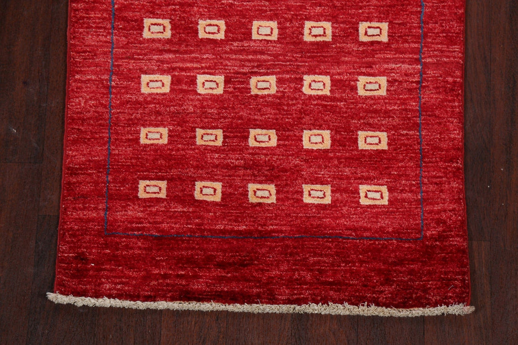 Geometric Gabbeh Kashkoli Oriental Runner Rug 3x8