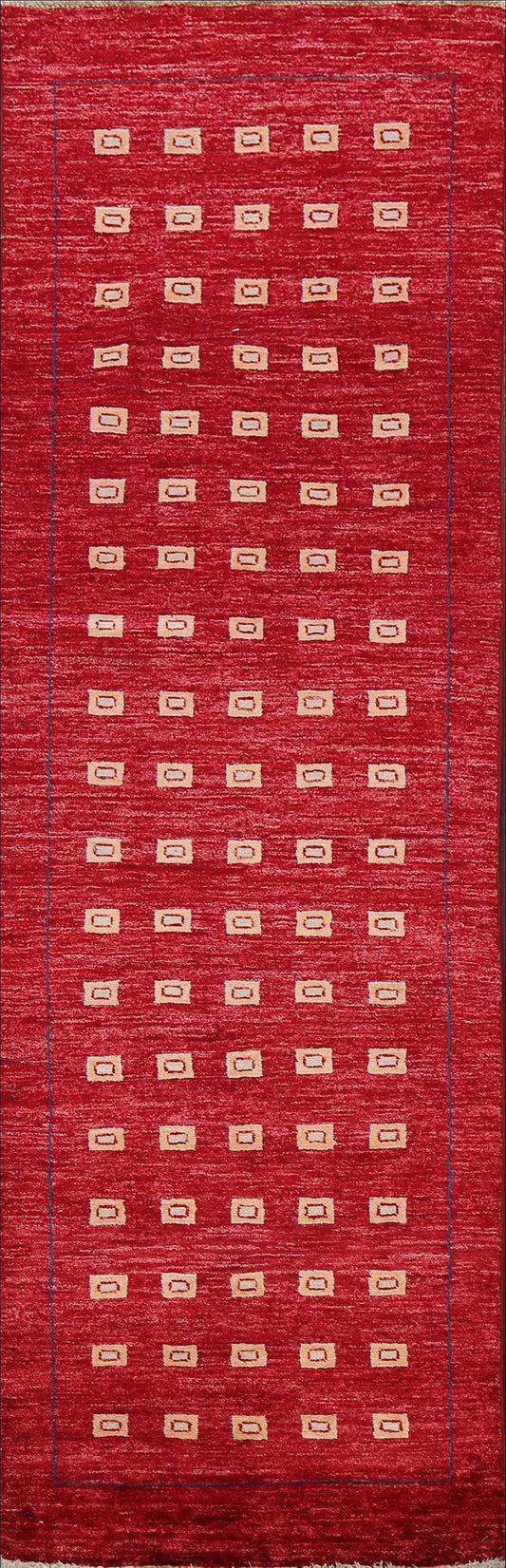 Geometric Gabbeh Kashkoli Oriental Runner Rug 3x8