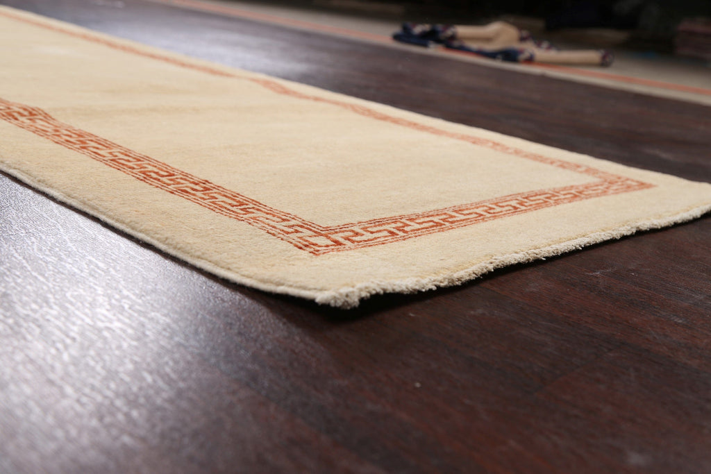 Bordered Gabbeh Kashkoli Oriental Runner Rug 3x9