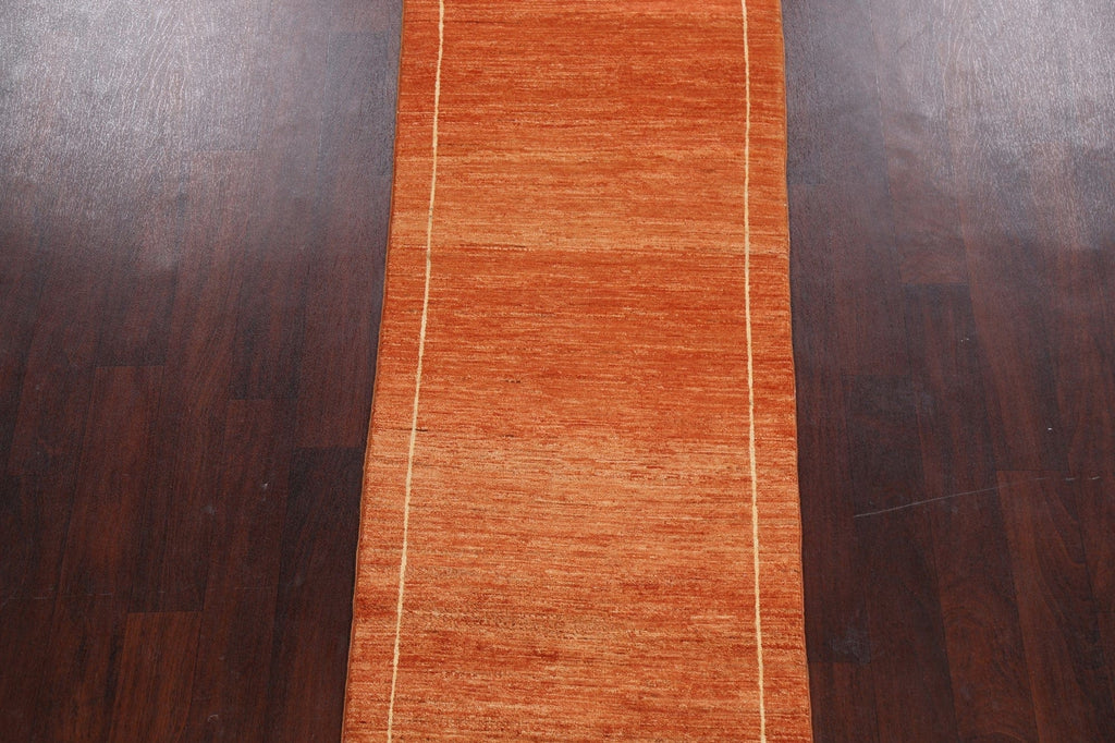 Bordered Gabbeh Kashkoli Oriental Runner Rug 3x9